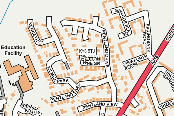 KY8 5TJ map - OS OpenMap – Local (Ordnance Survey)