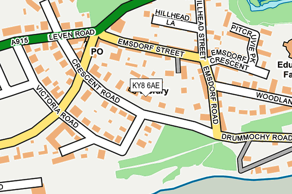 KY8 6AE map - OS OpenMap – Local (Ordnance Survey)