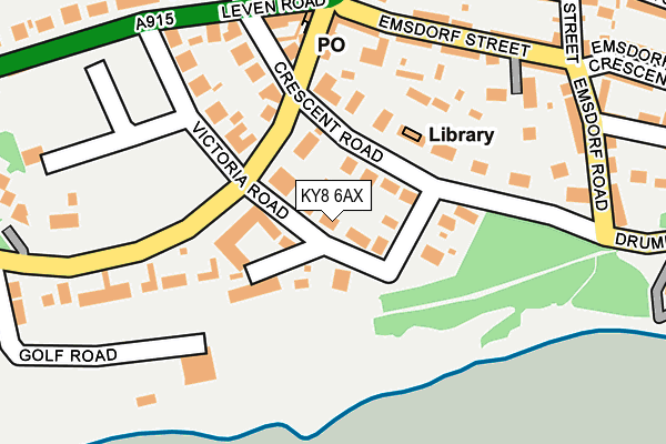 KY8 6AX map - OS OpenMap – Local (Ordnance Survey)