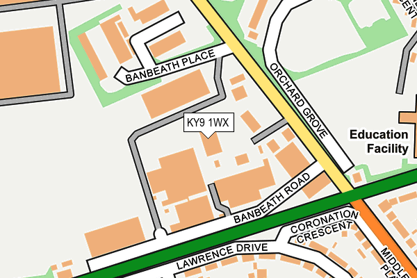 KY9 1WX map - OS OpenMap – Local (Ordnance Survey)