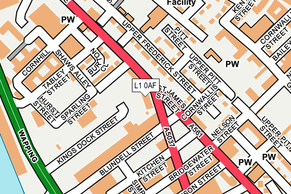 L1 0AF map - OS OpenMap – Local (Ordnance Survey)