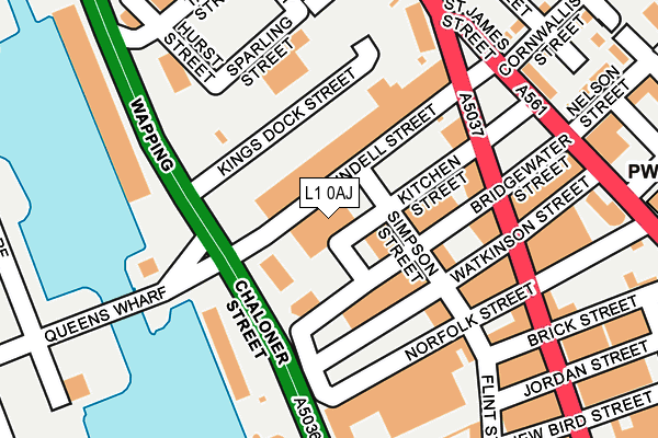 L1 0AJ map - OS OpenMap – Local (Ordnance Survey)