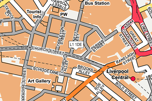 L1 1DE map - OS OpenMap – Local (Ordnance Survey)