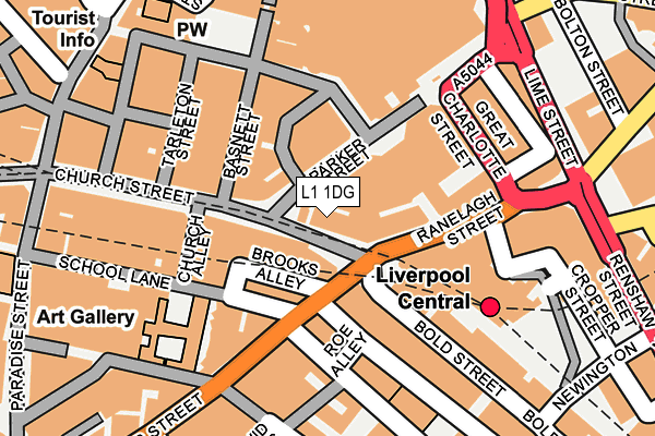 L1 1DG map - OS OpenMap – Local (Ordnance Survey)