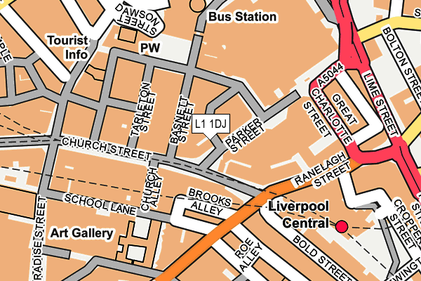 L1 1DJ map - OS OpenMap – Local (Ordnance Survey)