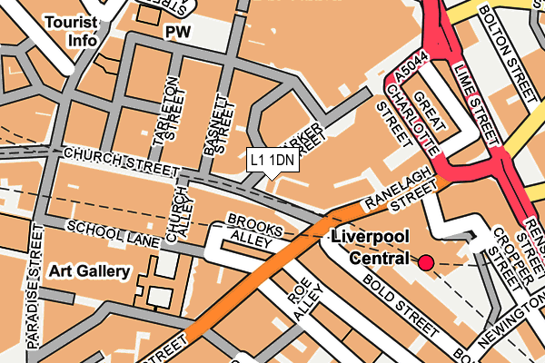 L1 1DN map - OS OpenMap – Local (Ordnance Survey)