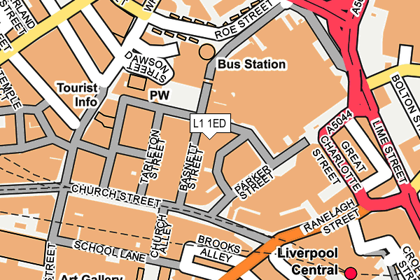 L1 1ED map - OS OpenMap – Local (Ordnance Survey)