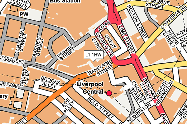 L1 1HW map - OS OpenMap – Local (Ordnance Survey)