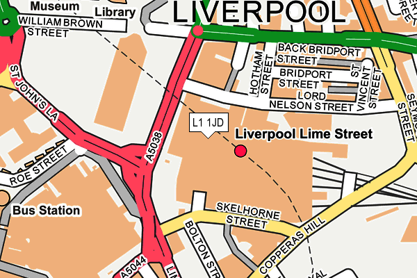 L1 1JD map - OS OpenMap – Local (Ordnance Survey)