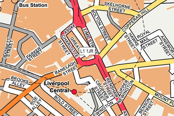 L1 1JR map - OS OpenMap – Local (Ordnance Survey)
