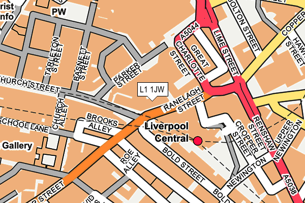 L1 1JW map - OS OpenMap – Local (Ordnance Survey)
