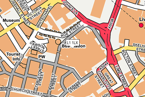 L1 1LX map - OS OpenMap – Local (Ordnance Survey)