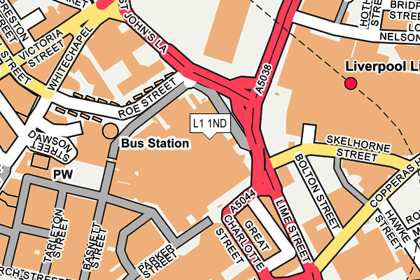 L1 1ND map - OS OpenMap – Local (Ordnance Survey)