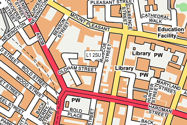L1 2SU map - OS OpenMap – Local (Ordnance Survey)