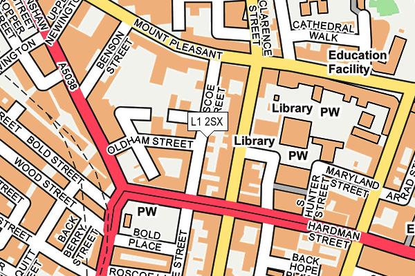 L1 2SX map - OS OpenMap – Local (Ordnance Survey)