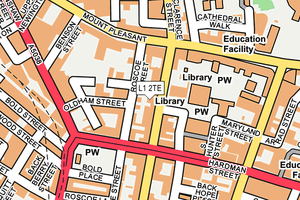 L1 2TE map - OS OpenMap – Local (Ordnance Survey)