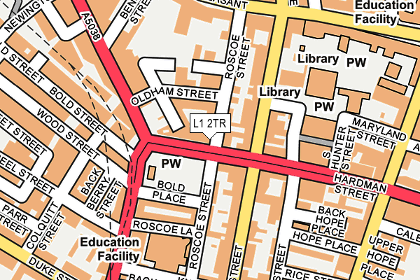 L1 2TR map - OS OpenMap – Local (Ordnance Survey)