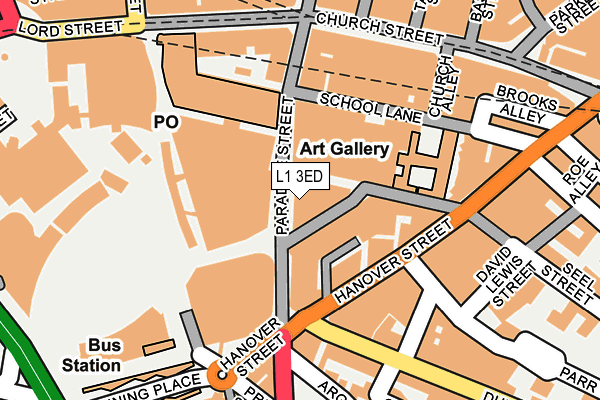 L1 3ED map - OS OpenMap – Local (Ordnance Survey)