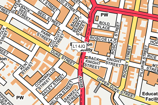 L1 4JQ map - OS OpenMap – Local (Ordnance Survey)
