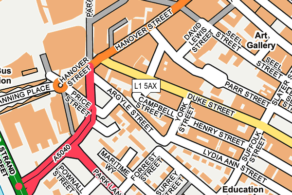 L1 5AX map - OS OpenMap – Local (Ordnance Survey)