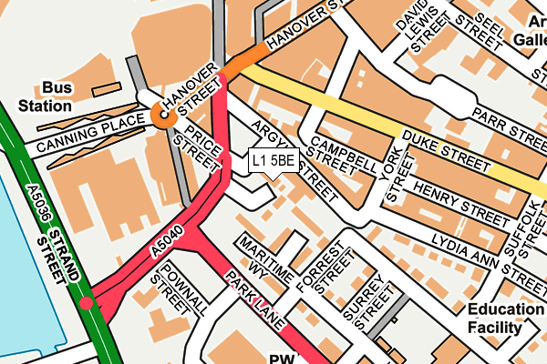 L1 5BE map - OS OpenMap – Local (Ordnance Survey)