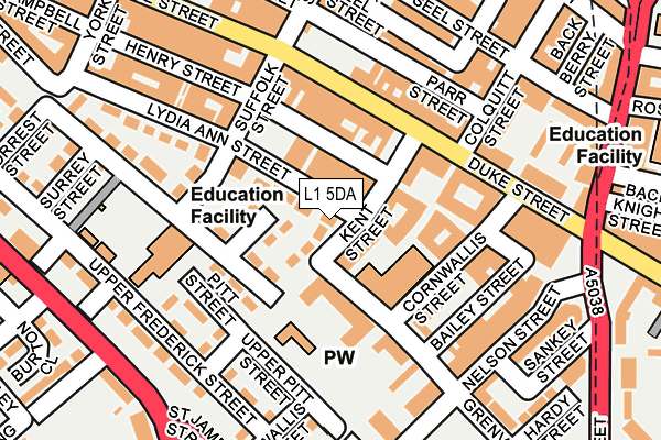 L1 5DA map - OS OpenMap – Local (Ordnance Survey)