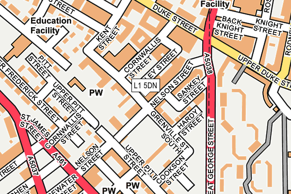 L1 5DN map - OS OpenMap – Local (Ordnance Survey)
