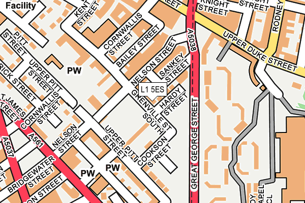 L1 5ES map - OS OpenMap – Local (Ordnance Survey)
