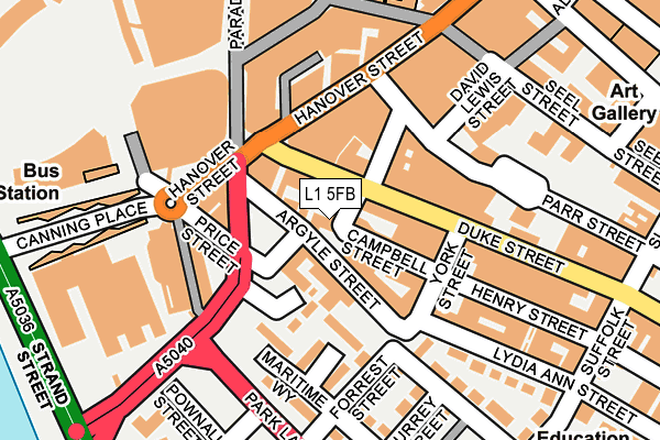 L1 5FB map - OS OpenMap – Local (Ordnance Survey)