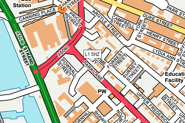 L1 5HZ map - OS OpenMap – Local (Ordnance Survey)