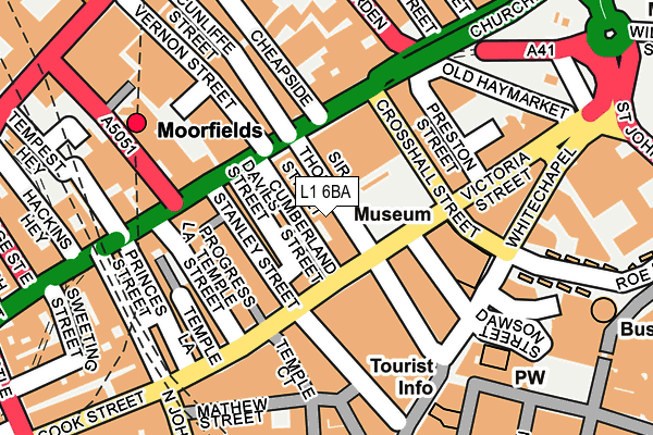 L1 6BA map - OS OpenMap – Local (Ordnance Survey)