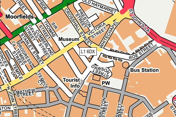 L1 6DX map - OS OpenMap – Local (Ordnance Survey)