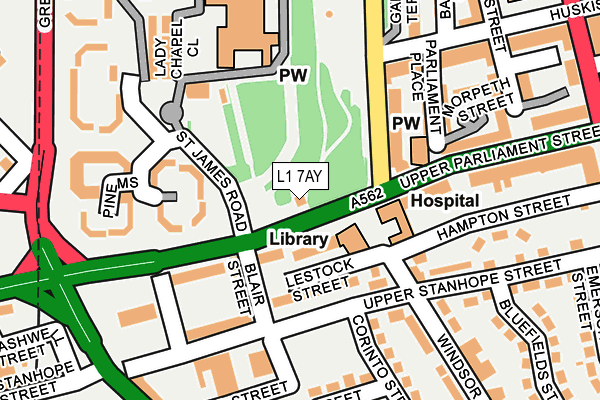 L1 7AY map - OS OpenMap – Local (Ordnance Survey)