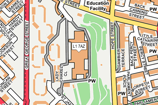 L1 7AZ map - OS OpenMap – Local (Ordnance Survey)