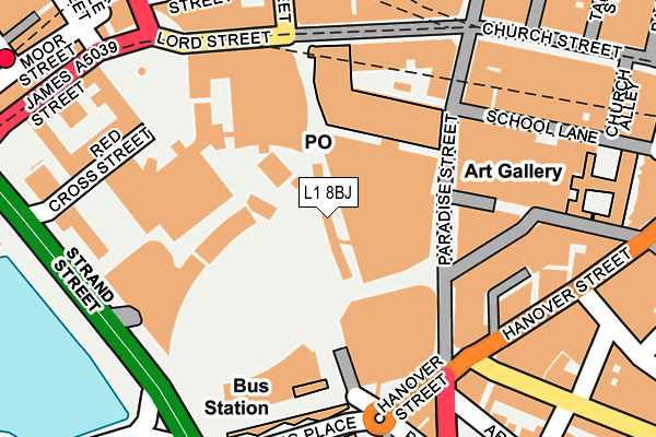 L1 8BJ map - OS OpenMap – Local (Ordnance Survey)