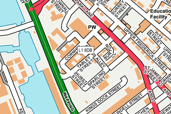 L1 8DB map - OS OpenMap – Local (Ordnance Survey)