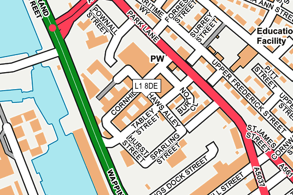 L1 8DE map - OS OpenMap – Local (Ordnance Survey)