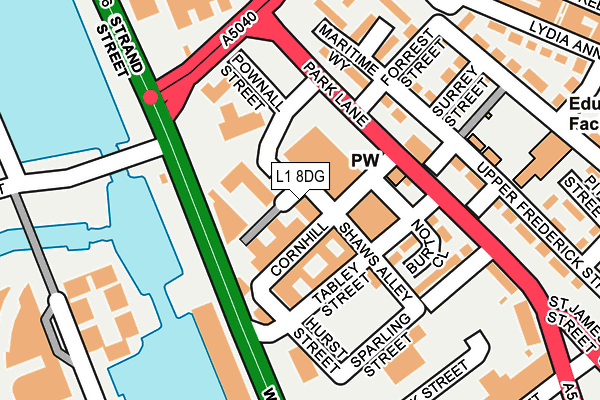 L1 8DG map - OS OpenMap – Local (Ordnance Survey)