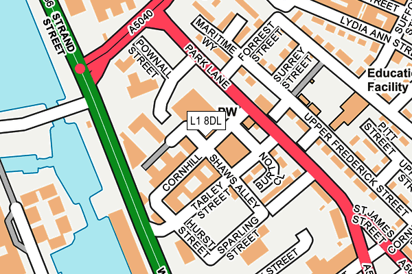 L1 8DL map - OS OpenMap – Local (Ordnance Survey)