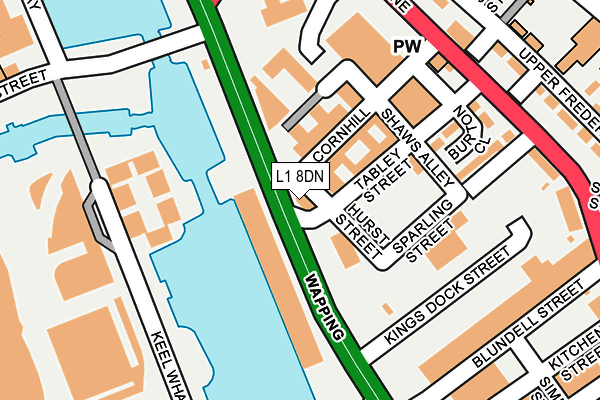 L1 8DN map - OS OpenMap – Local (Ordnance Survey)