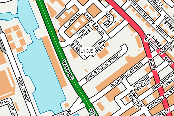 L1 8JS map - OS OpenMap – Local (Ordnance Survey)