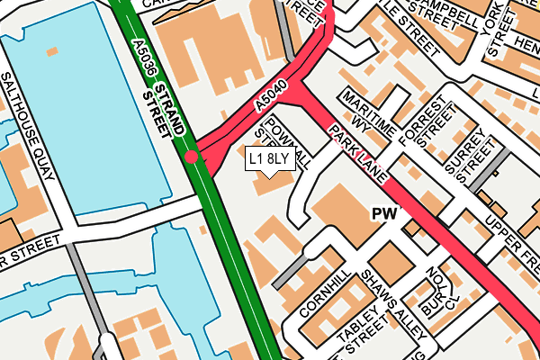 L1 8LY map - OS OpenMap – Local (Ordnance Survey)