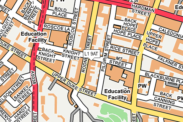 L1 9AT map - OS OpenMap – Local (Ordnance Survey)