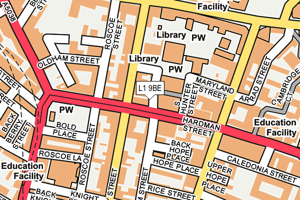 L1 9BE map - OS OpenMap – Local (Ordnance Survey)