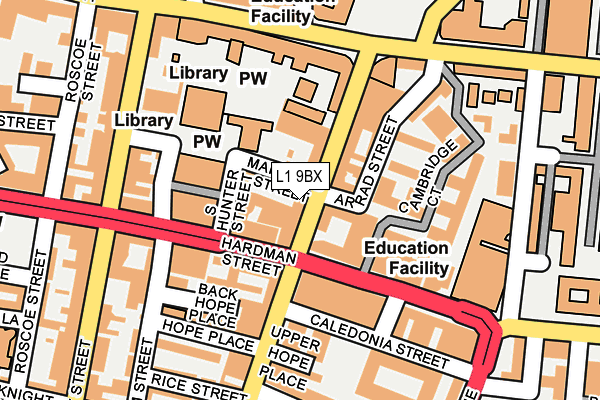 L1 9BX map - OS OpenMap – Local (Ordnance Survey)