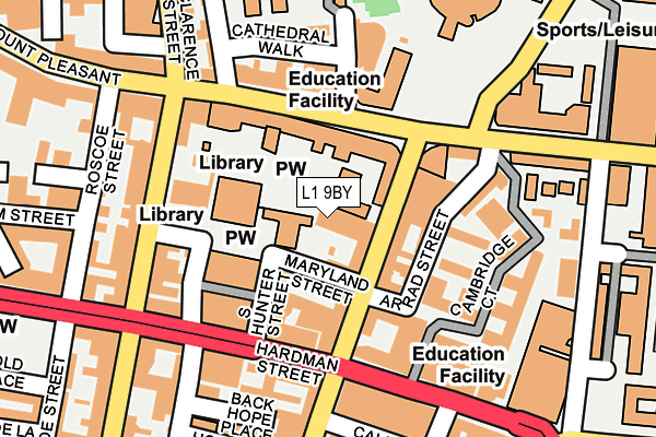 L1 9BY map - OS OpenMap – Local (Ordnance Survey)
