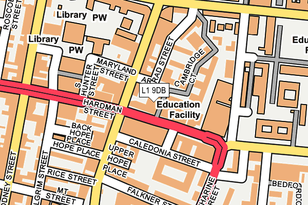 L1 9DB map - OS OpenMap – Local (Ordnance Survey)