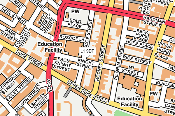 L1 9DT map - OS OpenMap – Local (Ordnance Survey)