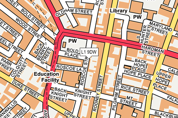 L1 9DW map - OS OpenMap – Local (Ordnance Survey)