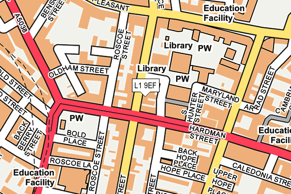 L1 9EF map - OS OpenMap – Local (Ordnance Survey)